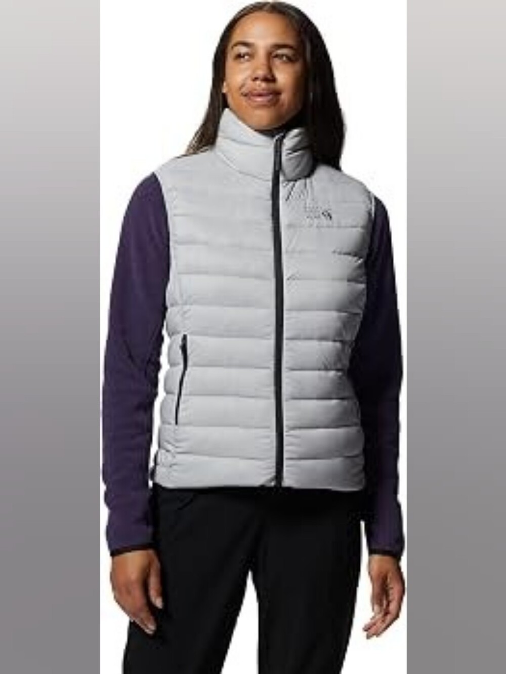 Mountain Hardwear NWT Deloro Down Vest 650 Fill in Light Gray sz LARGE